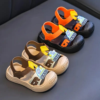 Summer Black New Fashion Cartoon Youngsters Sandals, Soft Sole, Comfortable Closed Toe, EVA Upper, Sole and Insole, Hollow Design, Round Toe, Daily Casual Wear Sandals SDL7551A